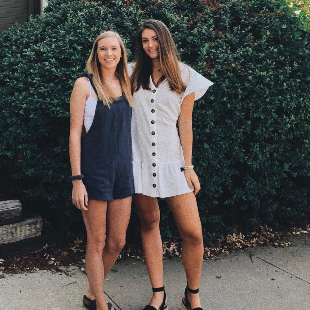 Olive Green Button Dress - Picture 2 of 2